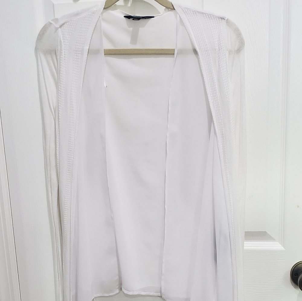 White Open Front Cardigan